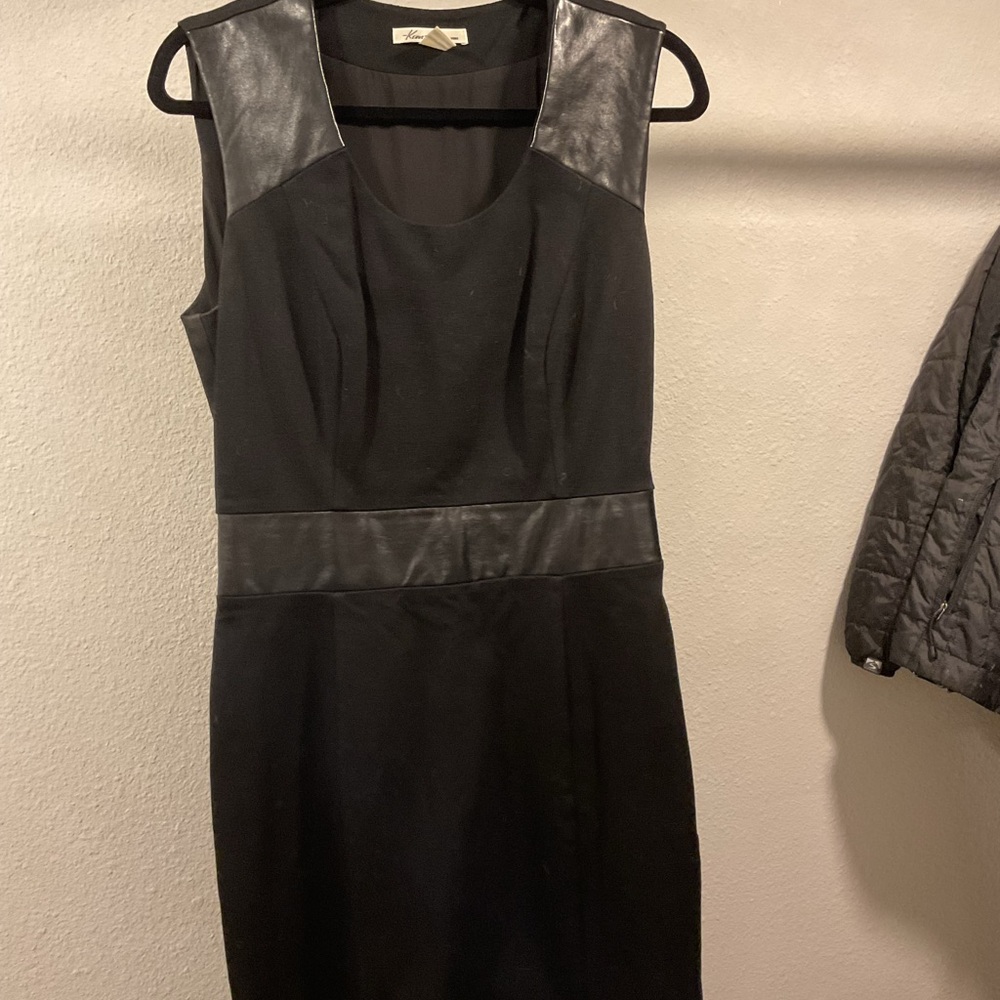 Kenneth Cole New York Black Faux Leather Mini Dress